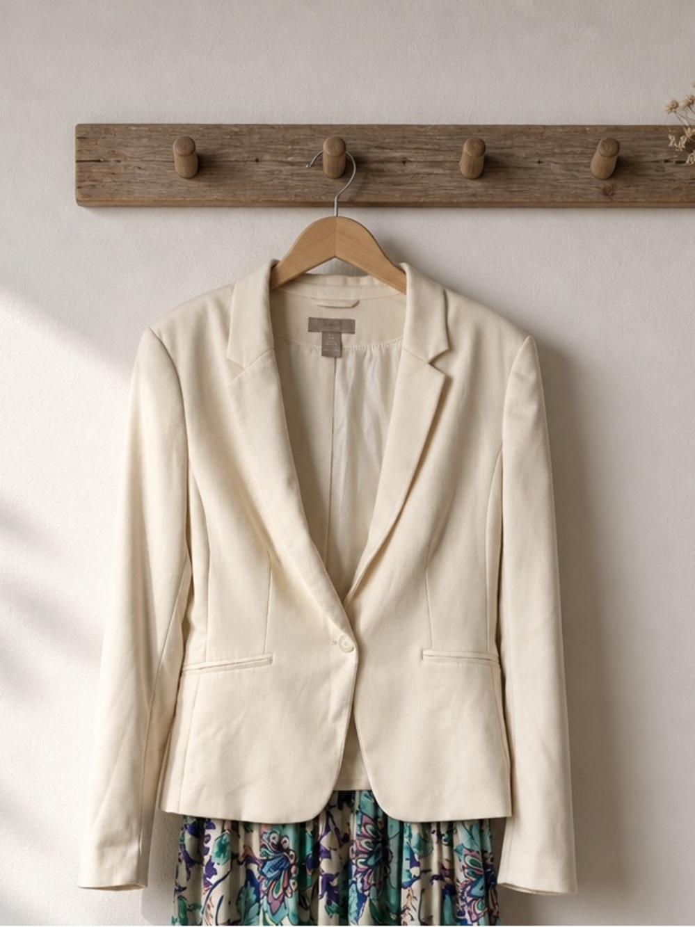 H&M Cream Single-Button Blazer